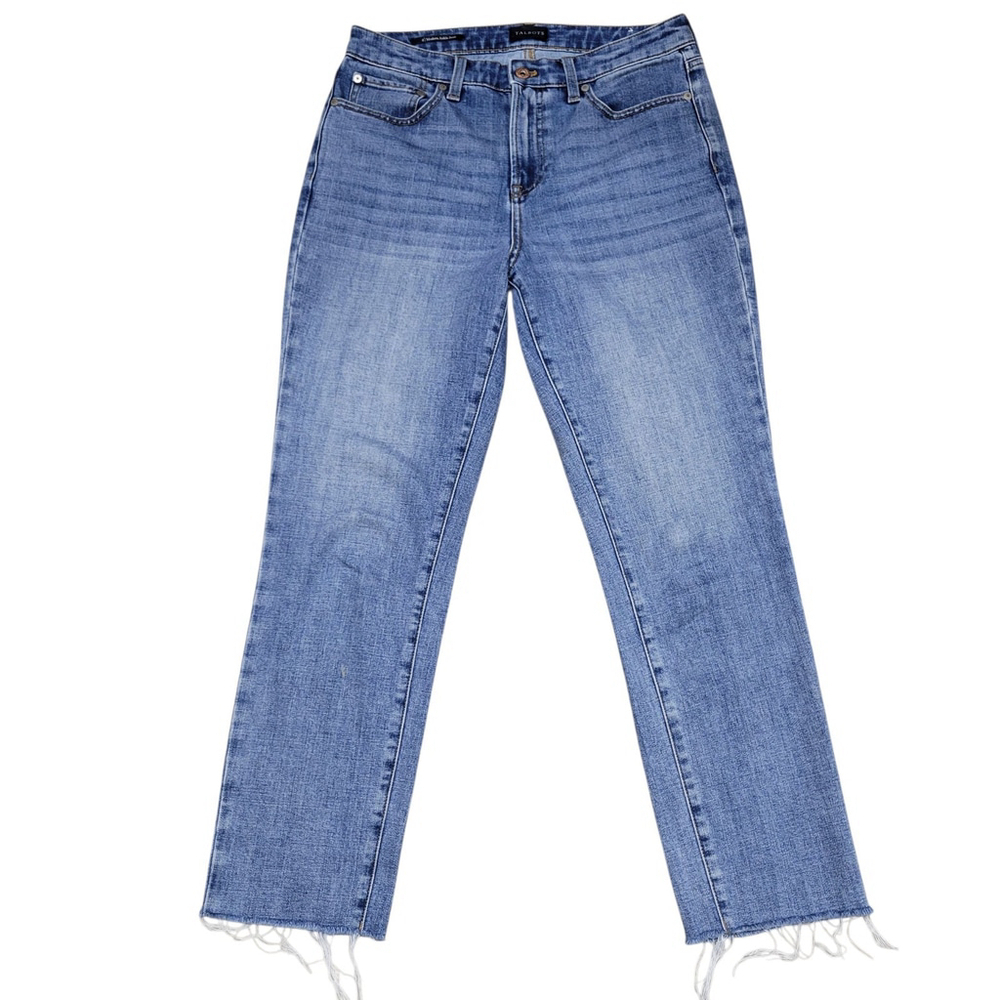 Talbots Modern Ankle Jeans Fray Leg Size 4 Waist 32" Inseam 28" Women's